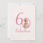Invitation 60th Birthday Pink Floral Photo Celebration (Dos)