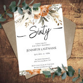 Invitation 60th Birthday Rustic Floral Fall
