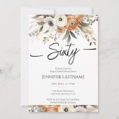Invitation 60th Birthday Rustic Floral Fall  (Devant)