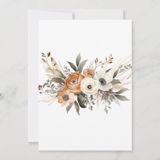 Invitation 60th Birthday Rustic Floral Fall  (Dos)