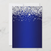 Invitation 60th Birthday Silver Glitter Royal Blue Navy Ombre (Dos)