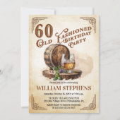 Invitation 60th Old Fashioned Whiskey Barrel Birthday Party (Devant)