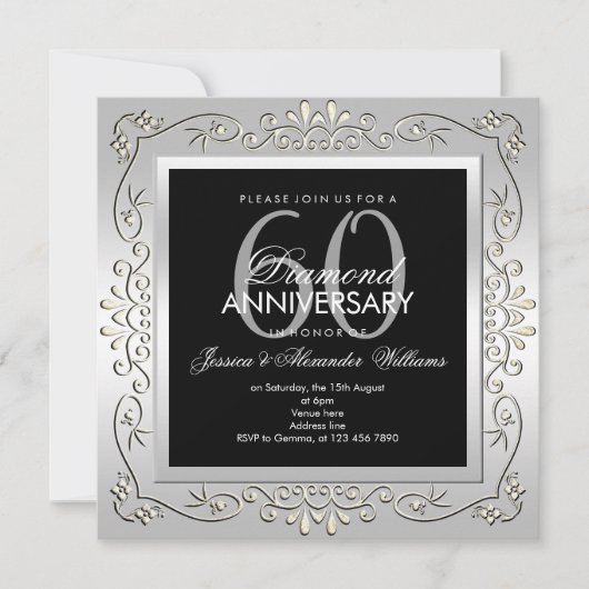 Invitation 60th Wedding Anniversary (Devant)
