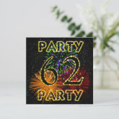 Invitation 62e anniversaire avec feu d'artifice (Debout devant)