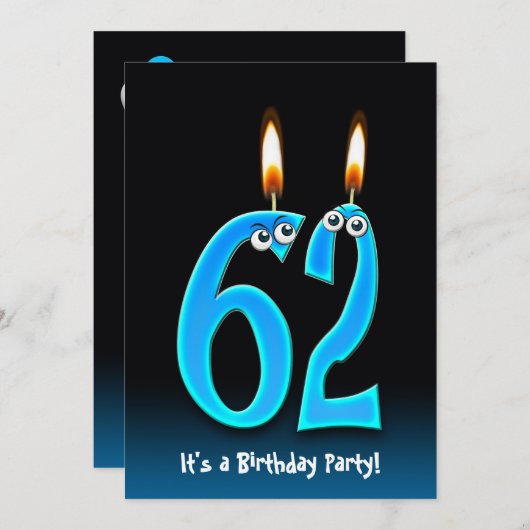 Invitation 62e fête d'anniversaire (Devant / Derrière)