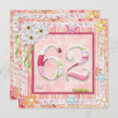 Invitation 62ème anniversaire style scrapbooking (Devant / Derrière)