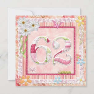 Invitation 62ème anniversaire style scrapbooking