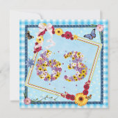 Invitation 63e fête d'anniversaire Fleurs d'invitation, papil (Devant)