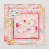 Invitation 63ème anniversaire style scrapbooking (Devant / Derrière)