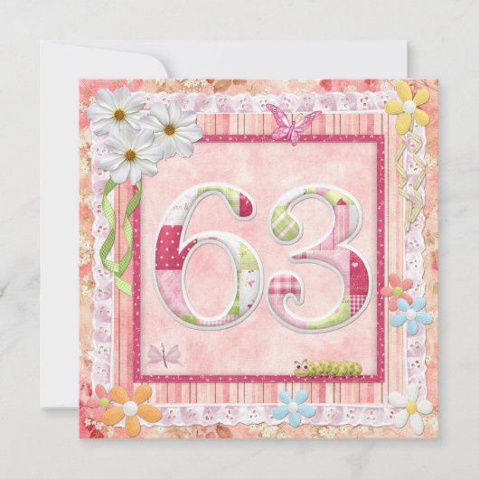 Invitation 63ème anniversaire style scrapbooking (Devant)