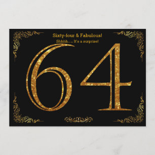 Invitation 64e fête d'anniversaire, styl Gatsby, parties scin