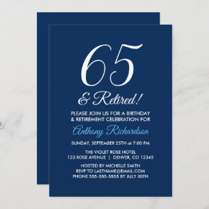 Invitation 65 minimaliste et retraite de la Marine bleue