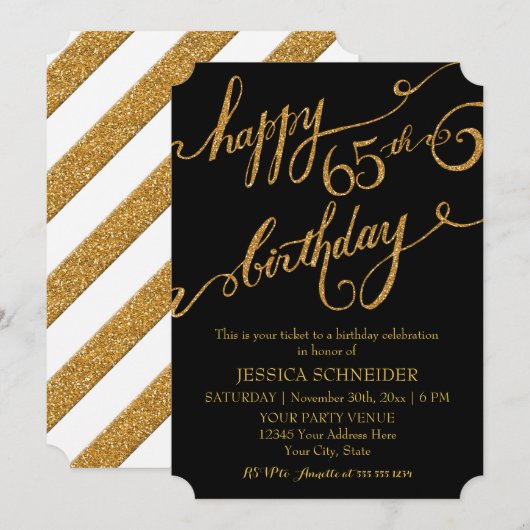 Invitation 65e, 65e anniversaire Fête des billets (Devant / Derrière)