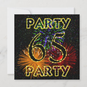 Invitation 65e anniversaire avec feu d'artifice