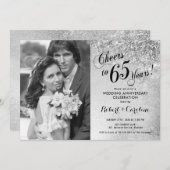 Invitation 65e anniversaire avec photo - Argent (Devant / Derrière)