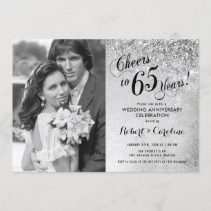 Invitation 65e anniversaire avec photo - Argent