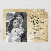 Invitation 65e anniversaire avec photo - Or (Devant / Derrière)