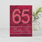 Invitation 65e anniversaire avec roses (Debout devant)