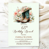 Invitation 65e anniversaire Bottes de fille Anniversaire Brun