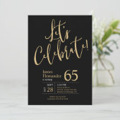 Invitation 65e anniversaire Célèbrons en noir et or (Debout devant)
