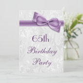 Invitation 65e anniversaire Damas et Purple Faux Bow (Debout devant)