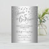 Invitation 65e anniversaire de mariage - Argent Bl (Debout devant)