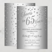 Invitation 65e anniversaire de mariage - Argent Bl (Devant / Derrière)