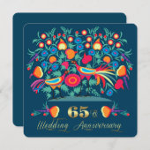 Invitation 65e Anniversaire de Mariage Art Populaire (Devant / Derrière)