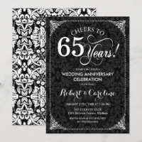 65e anniversaire de mariage - Damassé noir et blan
