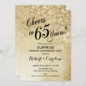 Invitation 65e anniversaire de mariage - Or (Devant / Derrière)