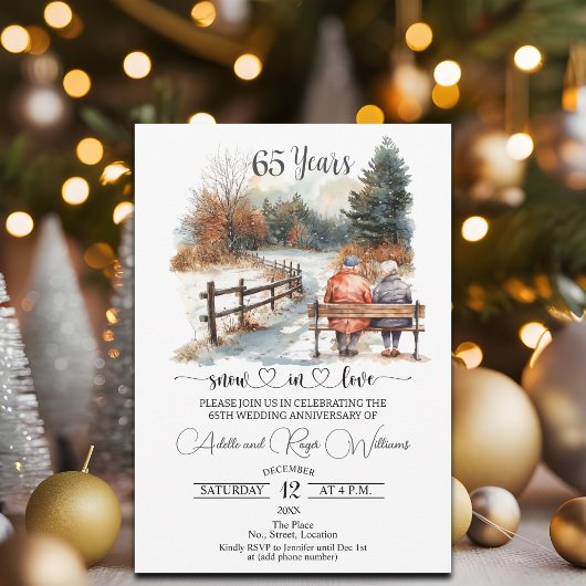 Invitation 65e anniversaire de mariage Paysage hivernal roman