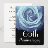 Invitation 65e anniversaire de mariage Rose bleu ciel A05 (Devant / Derrière)