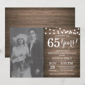 Invitation 65e anniversaire de mariage Rustique Bois (Devant / Derrière)