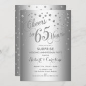 Invitation 65e anniversaire de mariage surprise - Argent (Devant / Derrière)