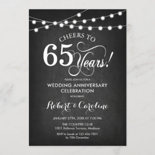 Invitation 65e anniversaire de mariage - Tableau noir blanc