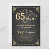 Invitation 65e anniversaire de mariage - Tableau noir doré (Devant)