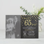Invitation 65e anniversaire de mariage tableau noir et or (Debout devant)
