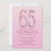 Invitation 65e anniversaire Diamants roses (Devant)