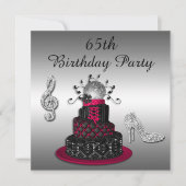 Invitation 65e anniversaire Disco Diva Cake and Sparkle Heels (Devant)
