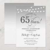 Invitation 65e anniversaire du Mariage - Blanc argenté (Devant / Derrière)