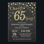 Invitation 65e anniversaire du Mariage Chalkboard noir et or<br><div class="desc">65e anniversaire Mariage Chalkboard Black and Gold Invitation. Soixante-cinq Anniversaires Mariages. Chalkboard Black et Gold Parties scintillant Diamond Arrière - plan. Confetti d'or. Anniversaire adulte. Fête d'anniversaire d'une femme ou d'un homme. Pour plus de personnalisation, cliquez sur le bouton "Customiser" et utilisez notre outil de conception pour modifier ce modèle....</div>