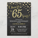 Invitation 65e anniversaire du Mariage Chalkboard noir et or<br><div class="desc">65e anniversaire Mariage Chalkboard Black and Gold Invitation. Soixante-cinq Anniversaires Mariages. Chalkboard Black et Gold Parties scintillant Diamond Arrière - plan. Confetti d'or. Anniversaire adulte. Fête d'anniversaire d'une femme ou d'un homme. Pour plus de personnalisation, cliquez sur le bouton "Customiser" et utilisez notre outil de conception pour modifier ce modèle....</div>