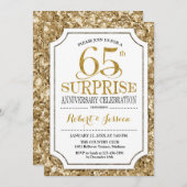 Invitation 65e anniversaire du Mariage surprise - Or blanc (Devant / Derrière)