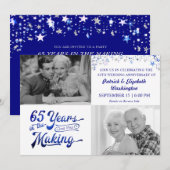 Invitation 65e Anniversaire Étoiles Argent Saphir (Devant / Derrière)