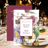 Invitation 65e anniversaire fête florale