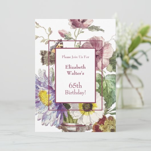 Invitation 65e anniversaire fête florale (Debout devant)