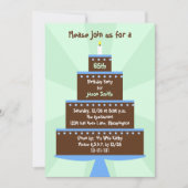 Invitation 65e anniversaire fêter l'invitation gâteau sur ver (Devant)
