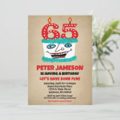 Invitation 65e anniversaire Funny Cake Mens Décont (Debout devant)