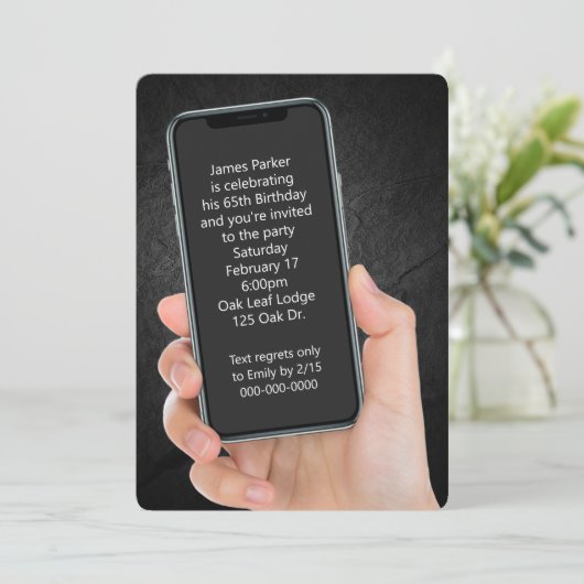 Invitation 65e Anniversaire Message textuel (Debout devant)
