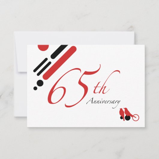 Invitation 65e anniversaire (mod oiseaux) (Devant)